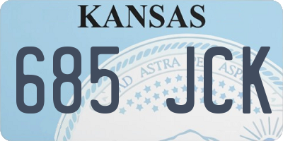 KS license plate 685JCK