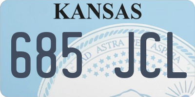 KS license plate 685JCL