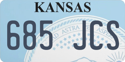 KS license plate 685JCS