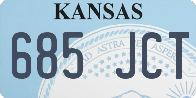 KS license plate 685JCT