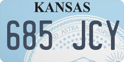 KS license plate 685JCY