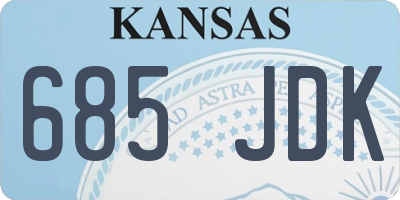 KS license plate 685JDK
