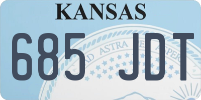 KS license plate 685JDT