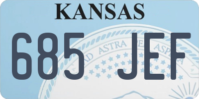 KS license plate 685JEF
