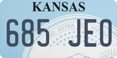 KS license plate 685JEO