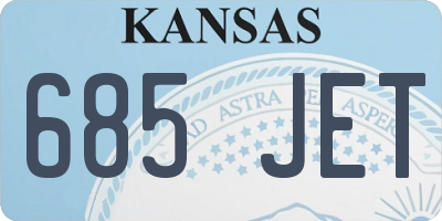 KS license plate 685JET