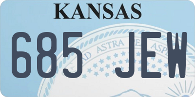 KS license plate 685JEW