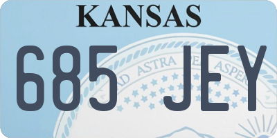 KS license plate 685JEY