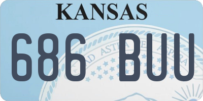 KS license plate 686BUU