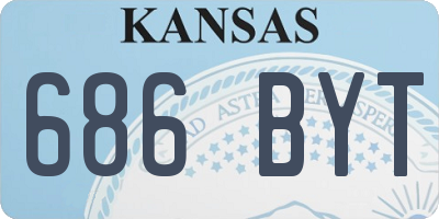 KS license plate 686BYT