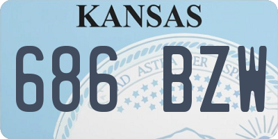 KS license plate 686BZW