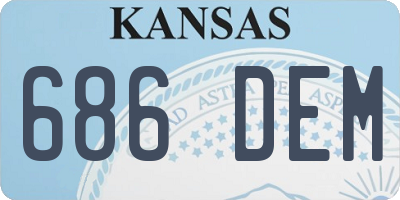 KS license plate 686DEM
