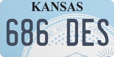 KS license plate 686DES
