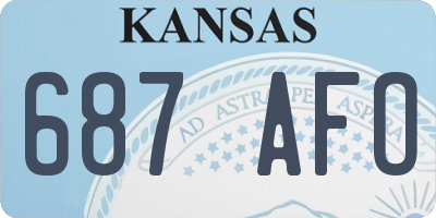 KS license plate 687AFO
