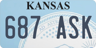 KS license plate 687ASK