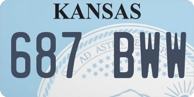 KS license plate 687BWW