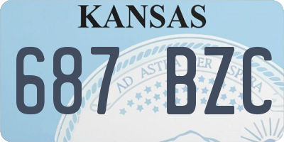 KS license plate 687BZC