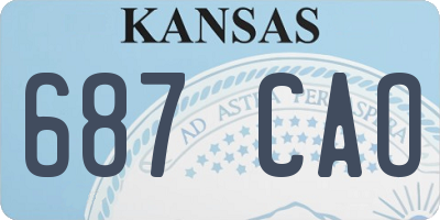 KS license plate 687CAO