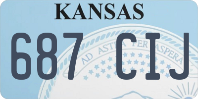 KS license plate 687CIJ