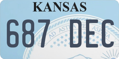 KS license plate 687DEC