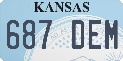KS license plate 687DEM