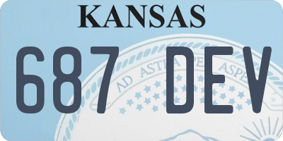 KS license plate 687DEV