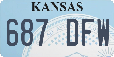 KS license plate 687DFW
