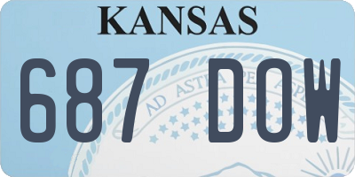 KS license plate 687DOW