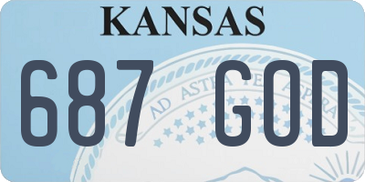 KS license plate 687GOD