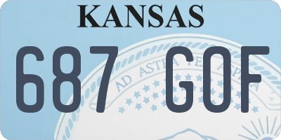 KS license plate 687GOF