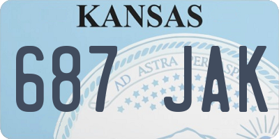 KS license plate 687JAK