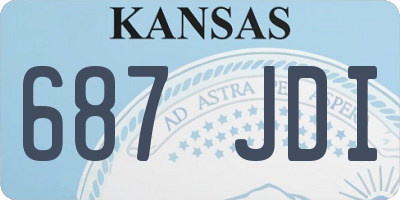 KS license plate 687JDI