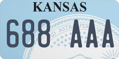 KS license plate 688AAA