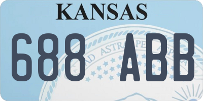 KS license plate 688ABB