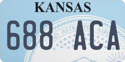KS license plate 688ACA