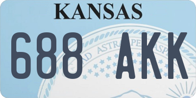 KS license plate 688AKK