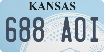 KS license plate 688AOI