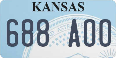KS license plate 688AOO