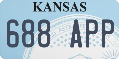 KS license plate 688APP