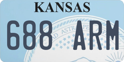 KS license plate 688ARM