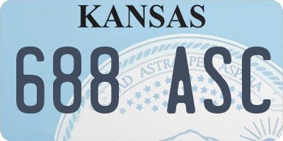 KS license plate 688ASC