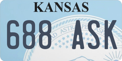 KS license plate 688ASK