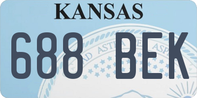 KS license plate 688BEK