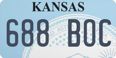 KS license plate 688BOC