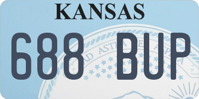 KS license plate 688BUP