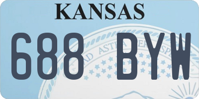 KS license plate 688BYW