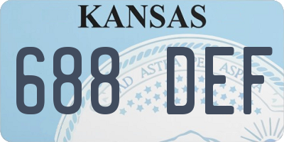 KS license plate 688DEF