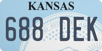 KS license plate 688DEK