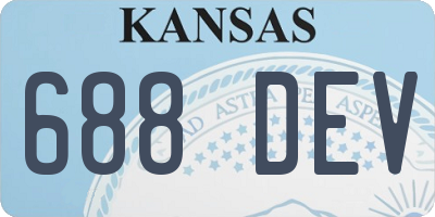 KS license plate 688DEV