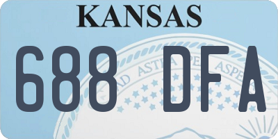 KS license plate 688DFA
